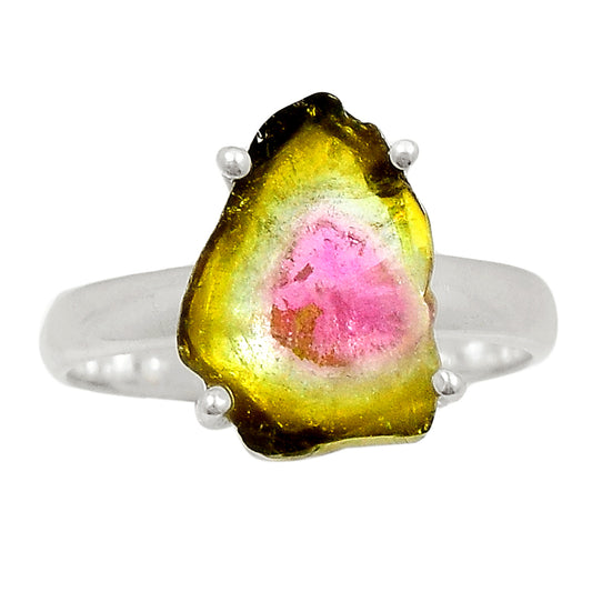 Sterling Silver Rare Watermelon Tourmaline Ring