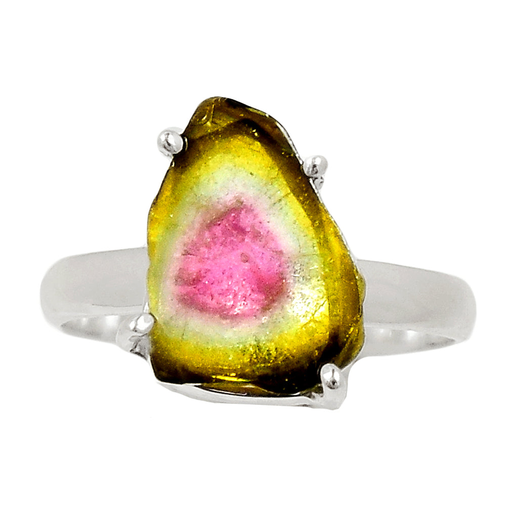 Sterling Silver Rare Watermelon Tourmaline Ring