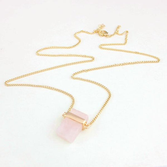 Rose Quartz Rectangle Pendant